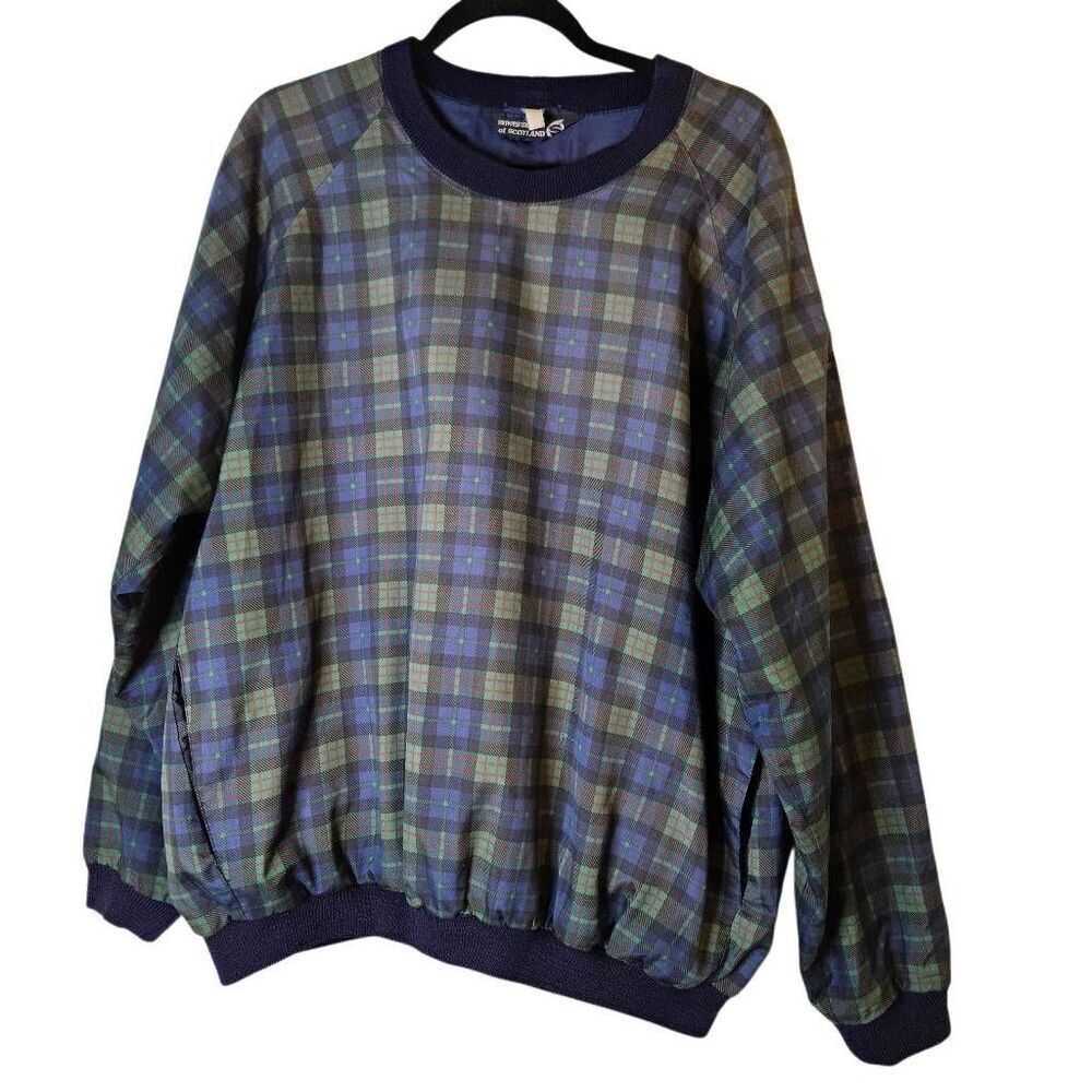 Vintage Sunderland of Scotland plaid waterproof pullover. XL. #965